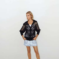 Black Lace Jacket with Hood Mesh Bomber Black Lace Jacket with Hood Mesh Bomber